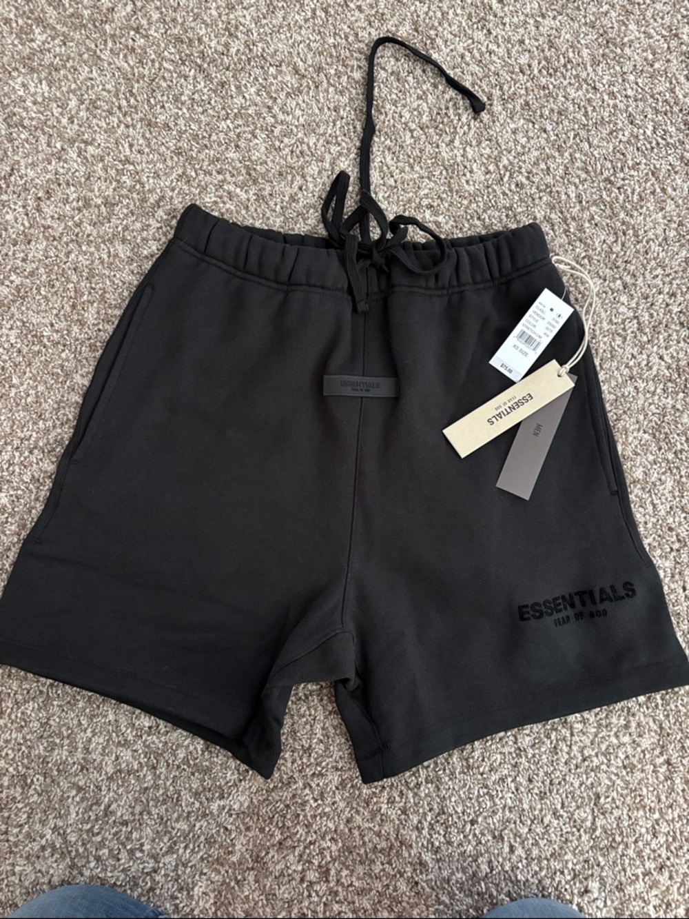 Fear of God Essentials Black Athletic Fleece Shorts